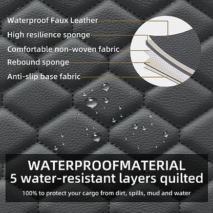 Car Seat Cover Full Set Leather Waterproof Front Rear Black