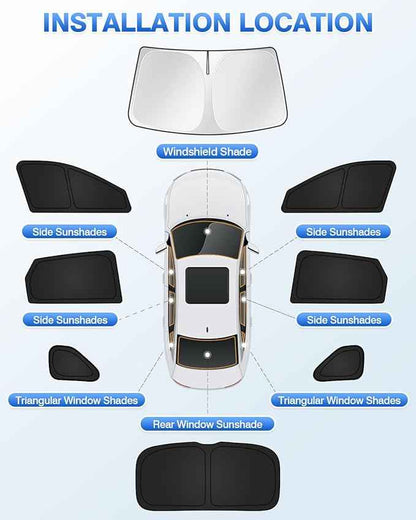Sunshades for Hyundai Kona 2024 2025 2026 Accessories Windshield Sun Shade Side Rear Window Shade Cover Sun Visor Shield Privacy Protection Keep Vehicle Cool Black 8PCS