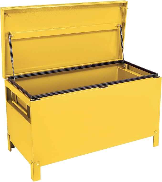 GAOMON Large Tool Box Truck Bed Toolboxes Aluminum Heavy Duty Waterproof Free Assemble Tool Organizer Chest Cabinet Toolbox with Side Handles for Pick Up Trucks RV Trailer (Yellow, 36x15x19 Inch)