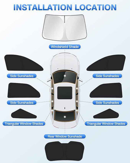 Windshield Sun Shade for 2010-2017 Chevrolet/Chevy Equinox Accessories Side Rear Window Shade Cover Sun Visor Shield Privacy Protection Keep Vehicle Cool Black 8PCS