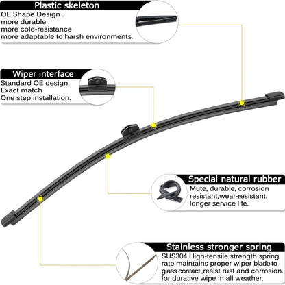 AUTOBOO 24"+20" Windshield Wipers with 13" Rear Wiper Blades Replacement for Audi Q5 2009-2017,SQ5 2014-2017,RS Q3 2021-2022 -Original Factory Quality (Pack of 3)