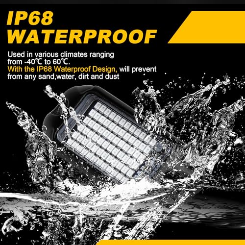 4Pods Pure Red LED Rock Lights 72 pcs LEDs high Power Rock Lights Neon Underglow Light for Car Trucks ATV UTV SUV Boat Underbody Glow Trail Rig Lights IP68 Waterproof