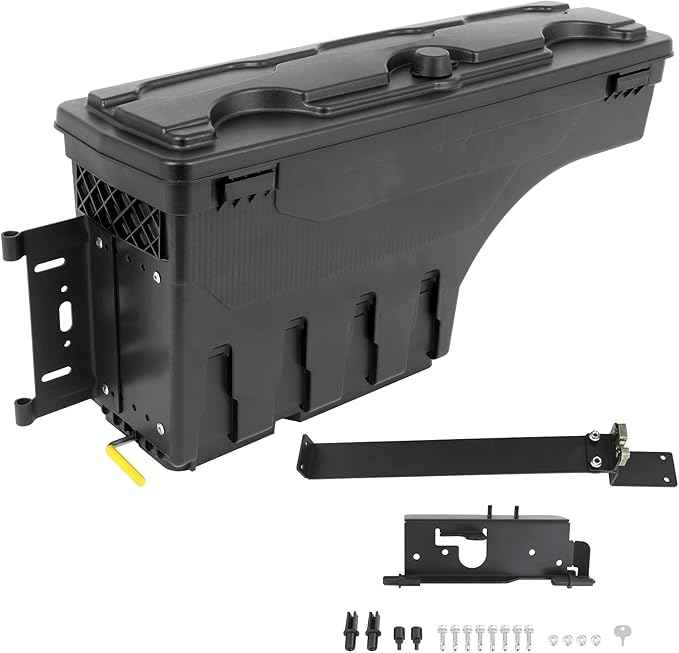SCITOO Truck Bed Tool Box for Dodge Ram 1500/2500/3500 2002-2010 for Dodge Ram 3500 2010-2018 Left Driver Side,Multi-Compartment Dividers Organized Storage,Heavy Duty & No-Drill Installation
