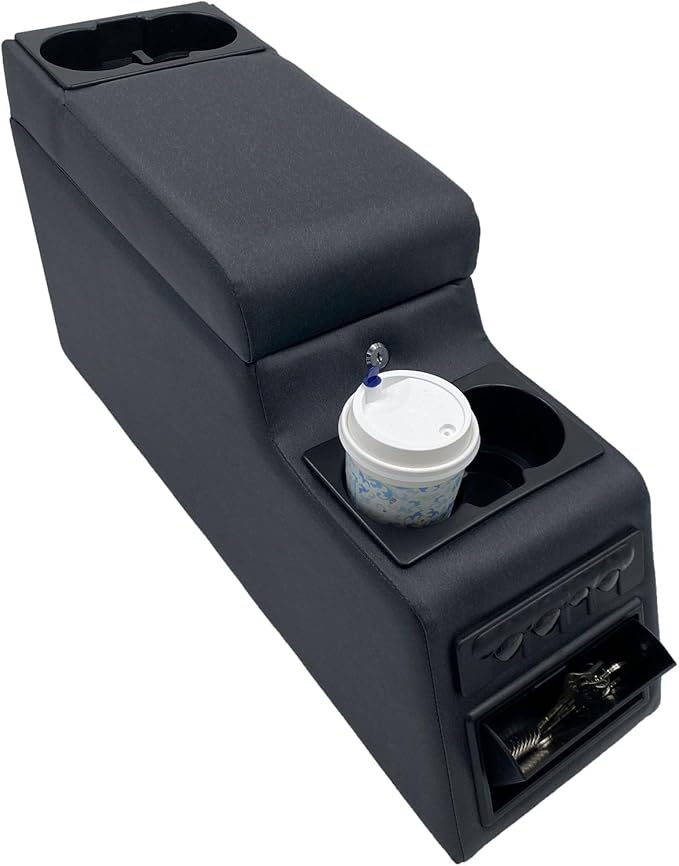 Truck Center Console Truck Seat/Bench Organizer for Jeep CJ5 1976-1983,Jeep CJ7 1976-1986,Jeep Wrangler(YJ) 1987-1995 (Denim Black)