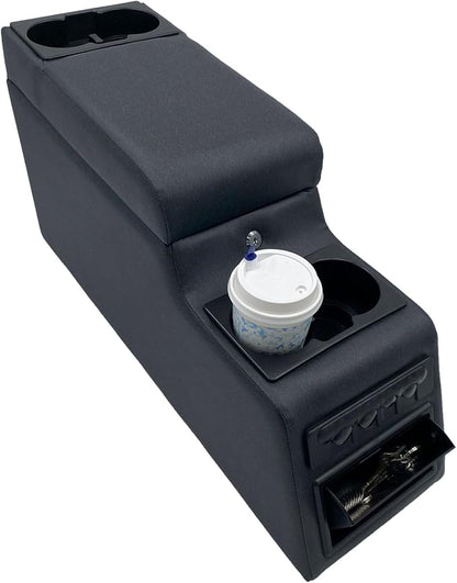 Truck Center Console Truck Seat/Bench Organizer for Jeep CJ5 1976-1983,Jeep CJ7 1976-1986,Jeep Wrangler(YJ) 1987-1995 (Denim Black)