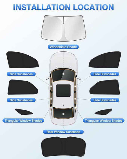 Sunshades for 2018-2024 Chevrolet/Chevy Equinox Accessories Windshield Sunshade Side Rear Windows Sun Visor Privacy Protection Keep Vehicle Cool Black 8PCS