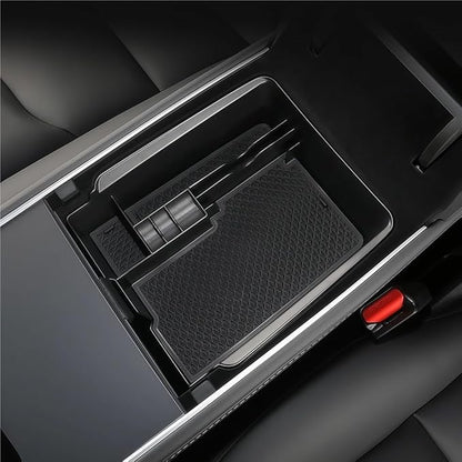 GGCLIMAX Car Organizers And Storage Car Central Control Armrest Box Storage Tray Compatible with Tesla Model 3/Y 2021-2025 ABS Plastic Organizer Accessories