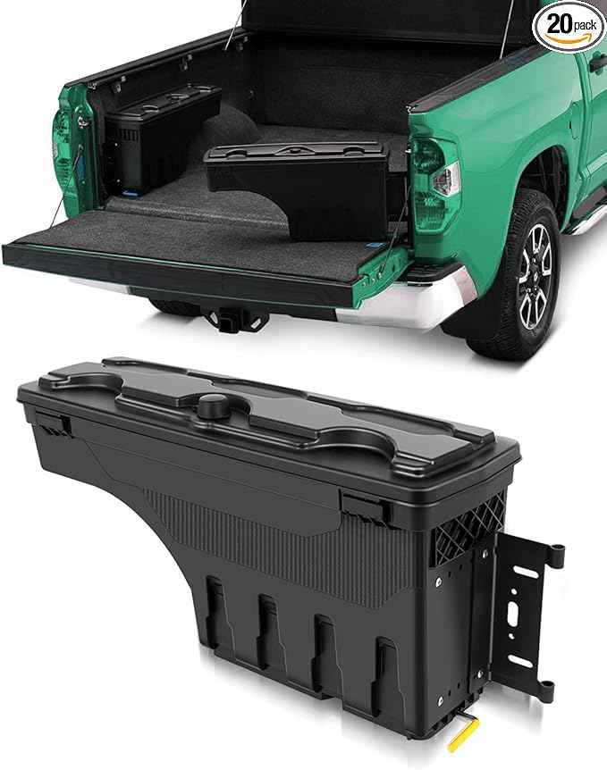 SCITOO Right Passenger Side Truck Bed Tool Box for Nissan Frontier 2004-2020 for Nissan Titan 2004-2015,Multi-Compartment Dividers Organized Storage,Heavy Duty & No-Drill Installation