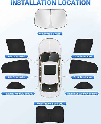 Windshield Sun Shade for Honda Civic 10th Gen 2016-2021 (NOT for Hatchback) Side Rear Window Shade Cover Set Full Window Sun Visor Blocker Privacy Cover Keep Vehicle Cool Black 8PCS