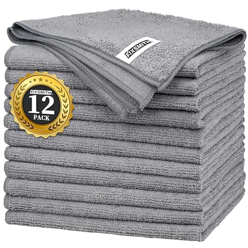 Grey Microfiber Cleaning Cloth (12 Count)