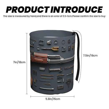 Gun Military Gear Arsenal Set Car Trash Can Waterproof Hanging Trash Bin Collapsible Garbage Can for Car Accessories Travel Camping Kitchen Home