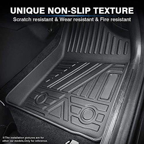 All Weather Floor Mats for Honda Fit 2015 2016 2017 2018 2019 2020 Custom Fit Floor Liner 1st & 2nd Row Liners Black Non