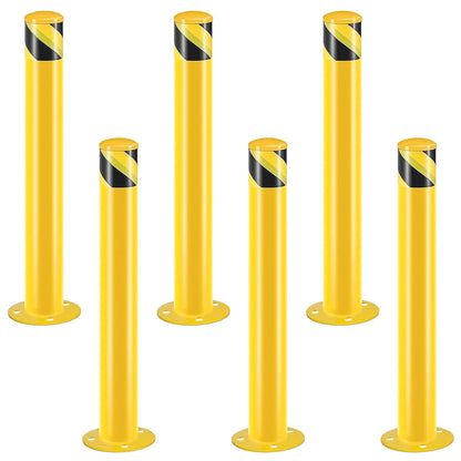 Safety Bollard Post, Steel Bollards,Parking Bollard, Yellow Powder Coated Safety Parking Barrier Post, for Traffic Sensitive Areas (6, 36"H*3"D)