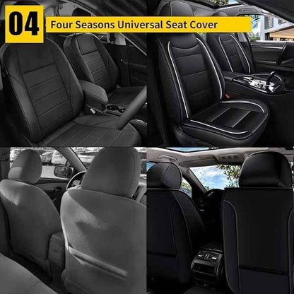 YORKNEIC Front Seat Covers Fit for Jeep Liberty 2002-2012: Faux Leather Car Seat Cover Protector Cushion (2 Front Set, Black)