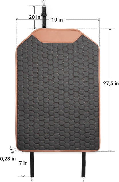 Owleys Kick Mat Back Seat Protector - Car Back Seat Cover for Kids Feet - Waterproof & Sturdy Protector for Upholstery from Dirt, Mud, Scratches and Stain (Hexy)