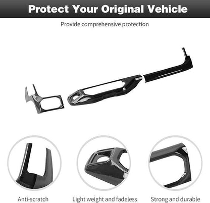 CheroCar for JL Center Console Headlight Air Conditioning Control Panel & Co-Pilot Handle Panel Interior Accessories fit for Jeep Wrangler JL JLU 2024+,Black