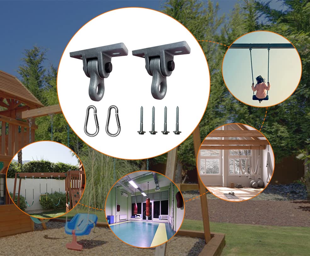 Heavy Duty Blue Swing Hangers Screws Bolts Included Over 5000 lb Capacity Playground Porch Yoga Seat Trapeze Wooden Sets Indoor Outdoor (4 Count)