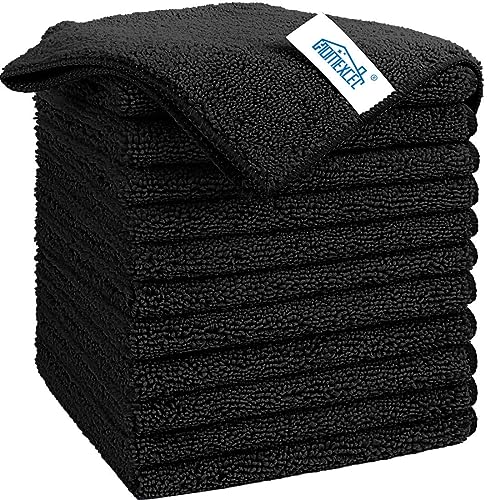 Black Microfiber Cleaning Cloth (12 Count)