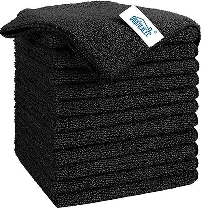 Black Microfiber Cleaning Cloth (12 Count)