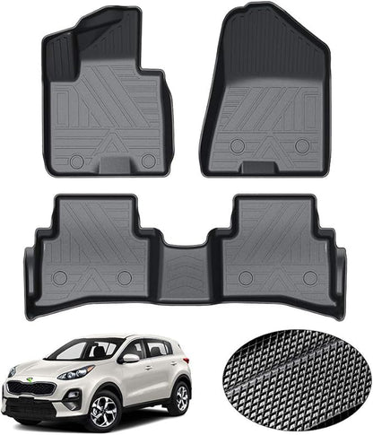KUST Floor Mats for Kia Sportage 2018-2022 All Weather Car Mats Carpet Floor Liners 1st & 2nd Row Liner Black Non-Slip (Not for 2023 Sportage)