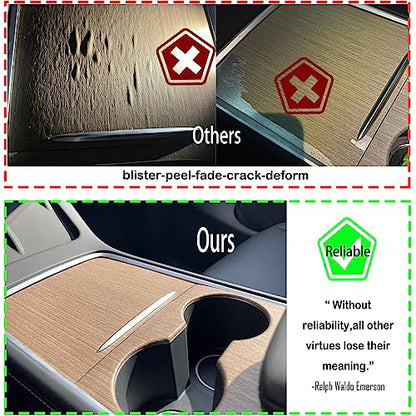 Real Wood Made for Tesla Model 3 Model Y Accessories Center Console Cover Interior Decoration Wrap Kit Tesla Model 3 Model Y 2021