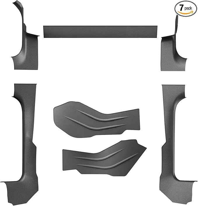 LUCKEASY 7PCS for Tesla Model 3 Highland 2026 2025 2024 Front Rear Door Threshold Strip Center Console Lower 2nd Row Seat Lower Protector Anti-dust Pads TPE for Tesla Model 3 Accessories Black