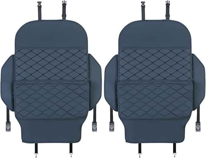 Seat Back Protector + Large Capacity Pocket Storage Organizer,Preventing the Impact of Children Stepping on the Seat Backrest (Blue)