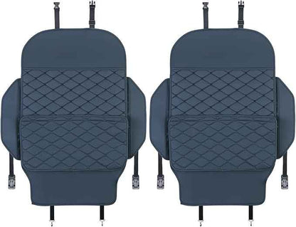 Seat Back Protector + Large Capacity Pocket Storage Organizer,Preventing the Impact of Children Stepping on the Seat Backrest (Blue)