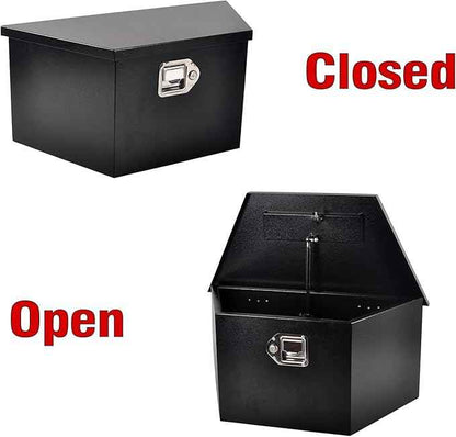Black Steel Trailer Tongue Truck Box for Trucks Trailers RV ATV Pickup Trucks Flatbeds - 26 x 13.3 x 12 Inch