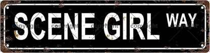 SCENE GIRL WAY Space Vintage Metal Tin Sign, Street Sign, Home Decor, Room Decor, Wall Decor, Bathroom Decor, Bar Decor, Cafe Decor, Garage Decor, 16 x 4 Inch