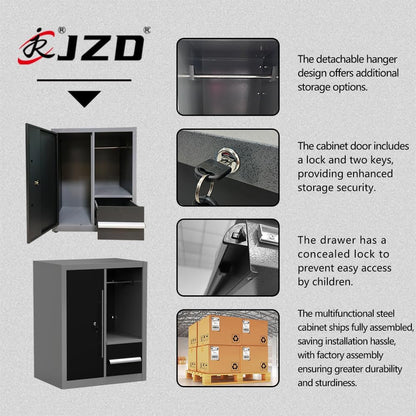 JZD Workshop Storage Cabinet System, Professional Tool Workbench for Home Garage, No Wall Mounting Required, for Utility Room Pantry