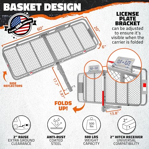 500 Lbs. Capacity Folding Luggage Rack for SUV Car Truck Van & RV