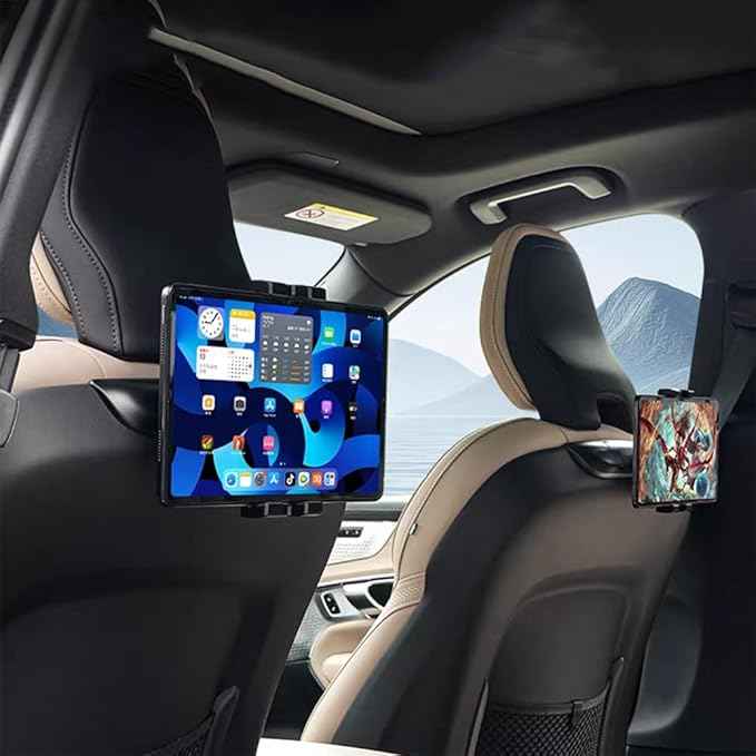 Car Tablet Holder, Universal Headrest Mount for Volvo XC90 XC60 V90 V60 S90 S60, Compatible with iPad Pro Air Mini, Galaxy Tabs, 4.7-12.9 Inch Tablets (Model A)