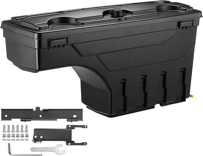 GEARLAST Truck Bed Storage Box With Password Lock Fit for Ford F-150 2015-2025, Passenger Side,30L, Black