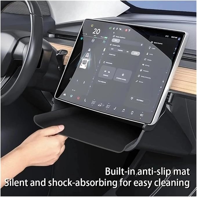 Compatible for Tesla Model Y Model 3 Highland Under Screen Storage Tray Storage Box Behind The Screen Storage Box Car Accessories(Transparent)