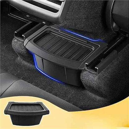 Rear Center Console Organizer Compatble for Tesla Model Y Juniper 2025 2026 Trash Can with Anti-Slip Lid Cover Backseat Storage Box
