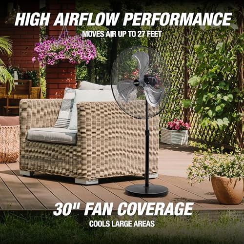 30 Inch Oscillating Pedestal Fan 7800 CFM with Adjustable Height