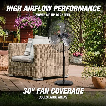 30 Inch Oscillating Pedestal Fan 7800 CFM with Adjustable Height
