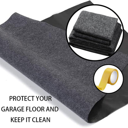 Large Rubber Floor Mat for Car Washable Garage Mats for Floor Absorb Liquids Oil Drip Pan for Under Car Protects Floor from Spills (60 Sq Ft)