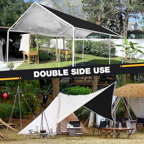 Heavy Duty Tarp 14 Mil Tarp Waterproof Silver 20x30 FT