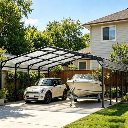 20x20 FT Metal Carport Canopy with Reinforced Base