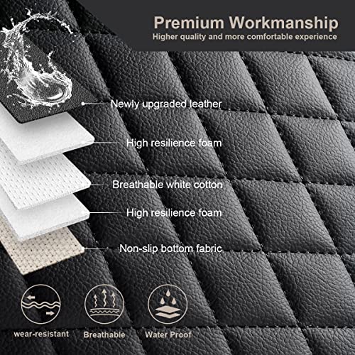 Pu Leather Car Seat Bottom Covers Protectors Include 1 Pair Front Driver Seat Pad Mat and 1 Rear Bench Cover Universal Fit 90% Vehicles