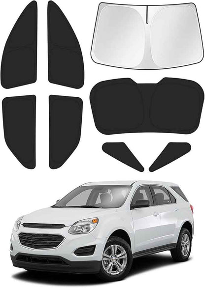 Windshield Sun Shade for 2010-2017 Chevrolet/Chevy Equinox Accessories Side Rear Window Shade Cover Sun Visor Shield Privacy Protection Keep Vehicle Cool Black 8PCS