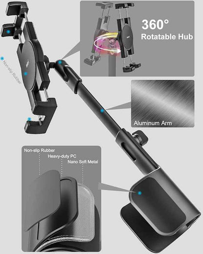 woleyi Cup Holder Tablet Holder for Car Mount - [3 in 1 Expander Bottle] Car Cup Tablet Mount for Car/Truck with Height Adjustable Metal Arm, for iPad Pro Air Mini, Galaxy Tab, Z Fold, 4.7-13" Devices