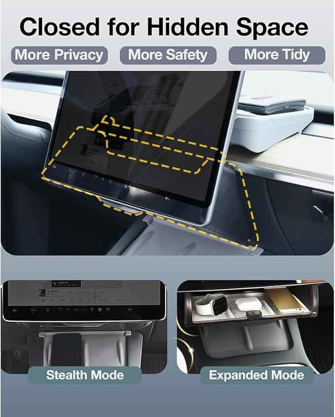 Car Center Console Organizer for Tesla Model Y 2020-2025 2026 (Include Model Y Juniper),Cubby Organizer Box Armrest Organizer Tray Durable Odorless Interior Accessories