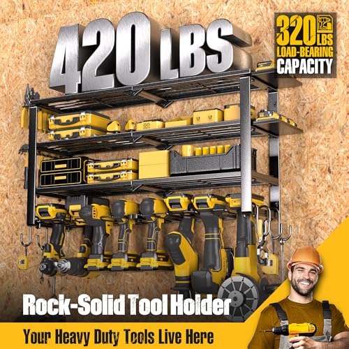 420LB Capacity Power Tool Organizer with Charging Station & 6 Outlets