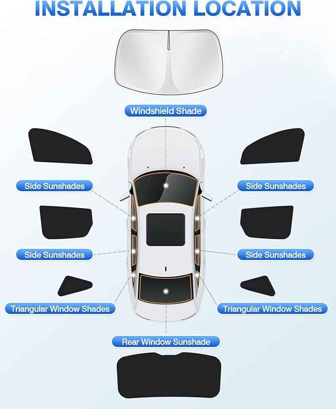 Sunshades for 2020-2025 2026 Ford Escape Windshield Sun Shade Side Rear Window Shade Cover Kit Sun Visor Shield Privacy Protection Keep Vehicle Cool Black 8PCS