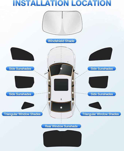 Sunshades for 2020-2025 2026 Ford Escape Windshield Sun Shade Side Rear Window Shade Cover Kit Sun Visor Shield Privacy Protection Keep Vehicle Cool Black 8PCS
