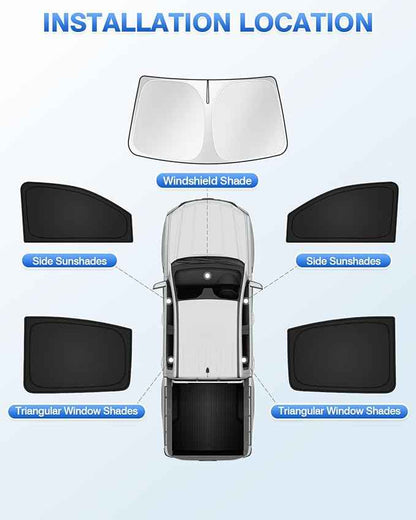 Sunshades for 2023-2025 2026 Chevrolet/Chevy Colorado Accessories Windshield Sun Shade Side Rear Window Shade Cover Sun Visor Shield Privacy Protection Keep Vehicle Cool Black 5PCS