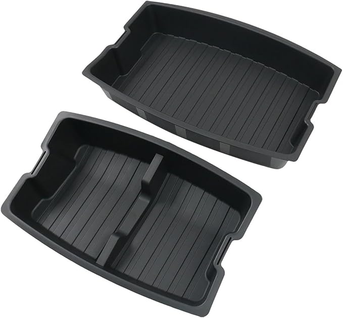 Compatible For Tesla Model 3 2024 Double-Layer Rear Front Trunk Storage Box Frunk Organizer Cargo Protective Tray Car Accessories(Rear Lower Layer)